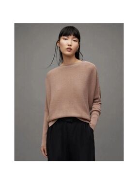 ALLSAINTS Raven Jumper Sweater Wool Cashmere Blend Dusty Pink Blush Slouchy S